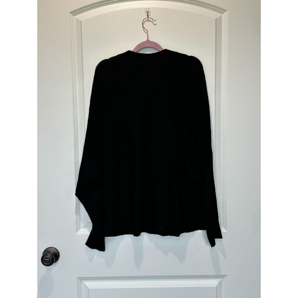 Whistles Crewneck Silk Wool Blend Sweater Black Size Medium